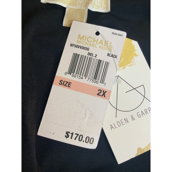 Michael Kors Black Sleeveless Belted Jumpsuit Jewel Sequins NWT $170, Size 2X - Picture 9 of 10